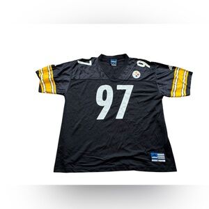 VTG Adidas Pittsburgh Steelers Kendrell Bell #97 Jersey Sz XL Black Football NFL